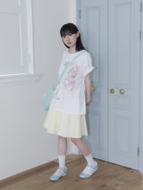 クレヨンフルーツTシャツ (アップルホワイト)