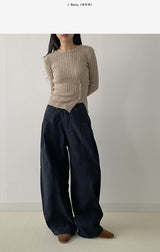 734 Peach Balloon Wide Pants