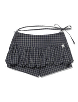 チェッカード パンプキン スカートパンツ(NAVY)