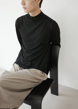 drape mock neck tee