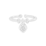Silver 925 Flower Heart Charm Ring
