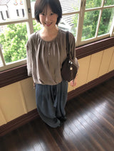 Belted cotton pants