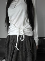 slim wrap shirring strap T (2color)
