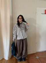 [unisex] ダラスピンタックコットンバンディングワイドパンツ