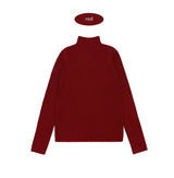 ハーフネックニットトップ (Red)