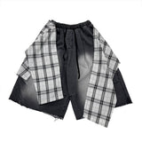 Check Skirt Bermuda Denim