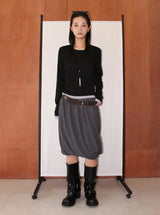 DRAPE BALLOON MIDI SKIRT