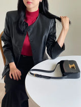 Arc Round Leather Jacket