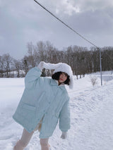 white bunny fur hat