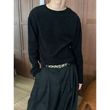 Crop waffle long sleeves(3color)