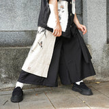 Double-Layered Cropped Wide-Leg Pants