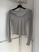 ピアオフショルダ―Tシャツ(2 colors)