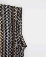 V neck knit Vest _ BROWN