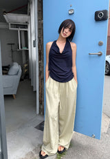 STRAP HALTER SHIRRING TOP