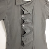 Unbalanced draping blouse (2color)