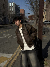 ROOM LEATHER PADDED JACKET