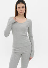 [B-BASIC] ソフトフリースUネック長袖Tシャツ (2SIZE)