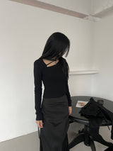 ベーシックフロントストラップ長袖ゴルフTシャツ (4 Colors)