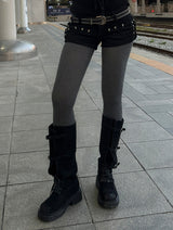 Steel Stud Shorts Belt Set