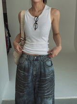 [U-BASIC] Basic U-neck Merryyas Ribbed Sleeveless