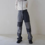 パッチワークデニムパンツ