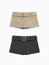 ベルテッド スコート パンツ (BEIGE, CHARCOAL 2COLORS!)