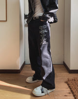 アーバートレタリングワイドデニムパンツ