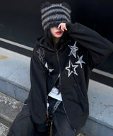 Dot Star 2way Zip-Up Hoodie - 2COLOR