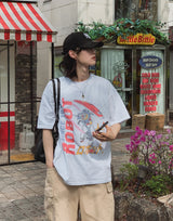 Light Robot Printing Short Sleeve T-shirt