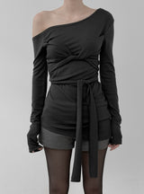 Drape Strap Multi-Layered Tee
