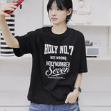 ホーリーヴィンテージレタリングオーバーフィット半袖Tシャツ_BLACK