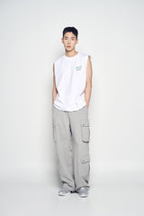 25SS SCRIPT LOGO OUTLINE SLEEVELESS WHITE