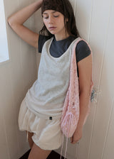 Linen Shirring Sleeveless Top_Beige