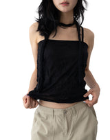 Ropeul Muffler Layered Sleeveless Set
