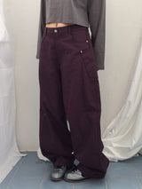 Semi-balloon pocket cotton pants