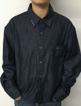 Non-fade Denim Cropped Shirt