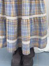 Hazel latte checkered skirt