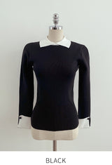 26SS★ Siez Color Matching Button Collar Knit