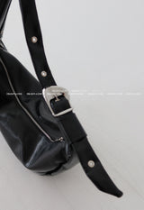 Punching Half Moon Round Shoulder Bag