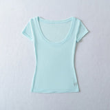 アヴェリン スクープネック スリム Tシャツ