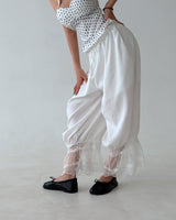 Lace Capri Balloon Wide Pants