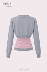 Pink gray bolero top two-piece
