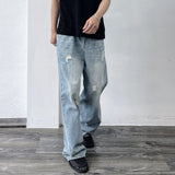 Light Wash Distressed Denim Pants