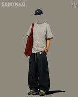NL Non-Fade One Tuck Denim Linen Curved Pants