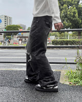 ブエン ディストレスト フレア デニム パンツ