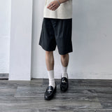 Charcoal Draped Stripe Shorts
