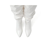 スラウチー ストリング ブーツ ヒール(White)