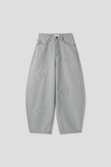 Patch Flower Gray Denim (1c)