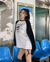 ボントウビカラー マッチング ラグランTシャツ