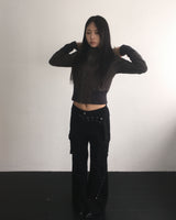Stud belt boots cut pants